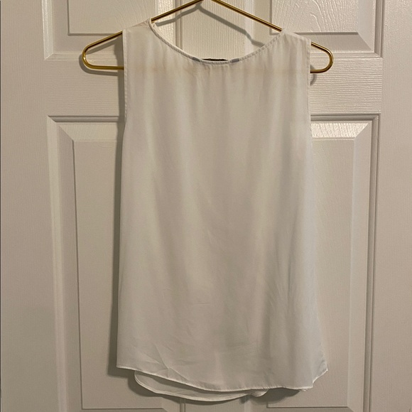 Zara Basics White Sleeveless Side Drape Top Size S - Picture 3 of 5
